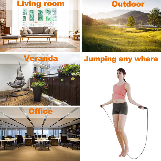 Corde à Sauter Sport, Corde à Sauter sans fil avec Compteur Calories et Minuterie, Jump Rope Réglable, LCD écran montrant, Poignées Antidérapantes pour Adulte,Enfant