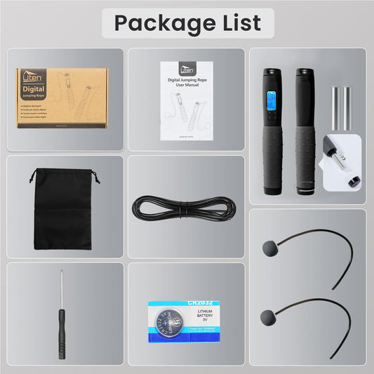 Uten Corde à Sauter, Corde a Sauter Sport avec Compteur de Calories Jump Rope sans Fil Numérique Réglable pour Fitness, Perte de Graisse, Gym