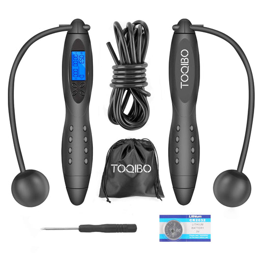 Corde à Sauter Sport, Corde à Sauter sans fil avec Compteur Calories et Minuterie, Jump Rope Réglable, LCD écran montrant, Poignées Antidérapantes pour Adulte,Enfant
